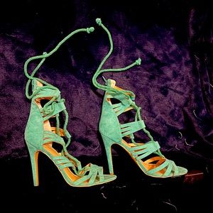 Express rope heels, teal - runway collection